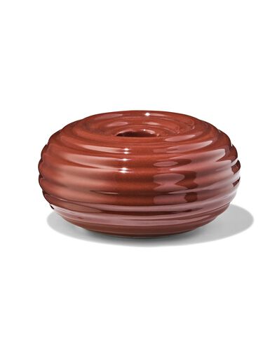 bougeoir 9,7x20 cm c&eacute;ramique stri&eacute;e marron - 13325030 - HEMA