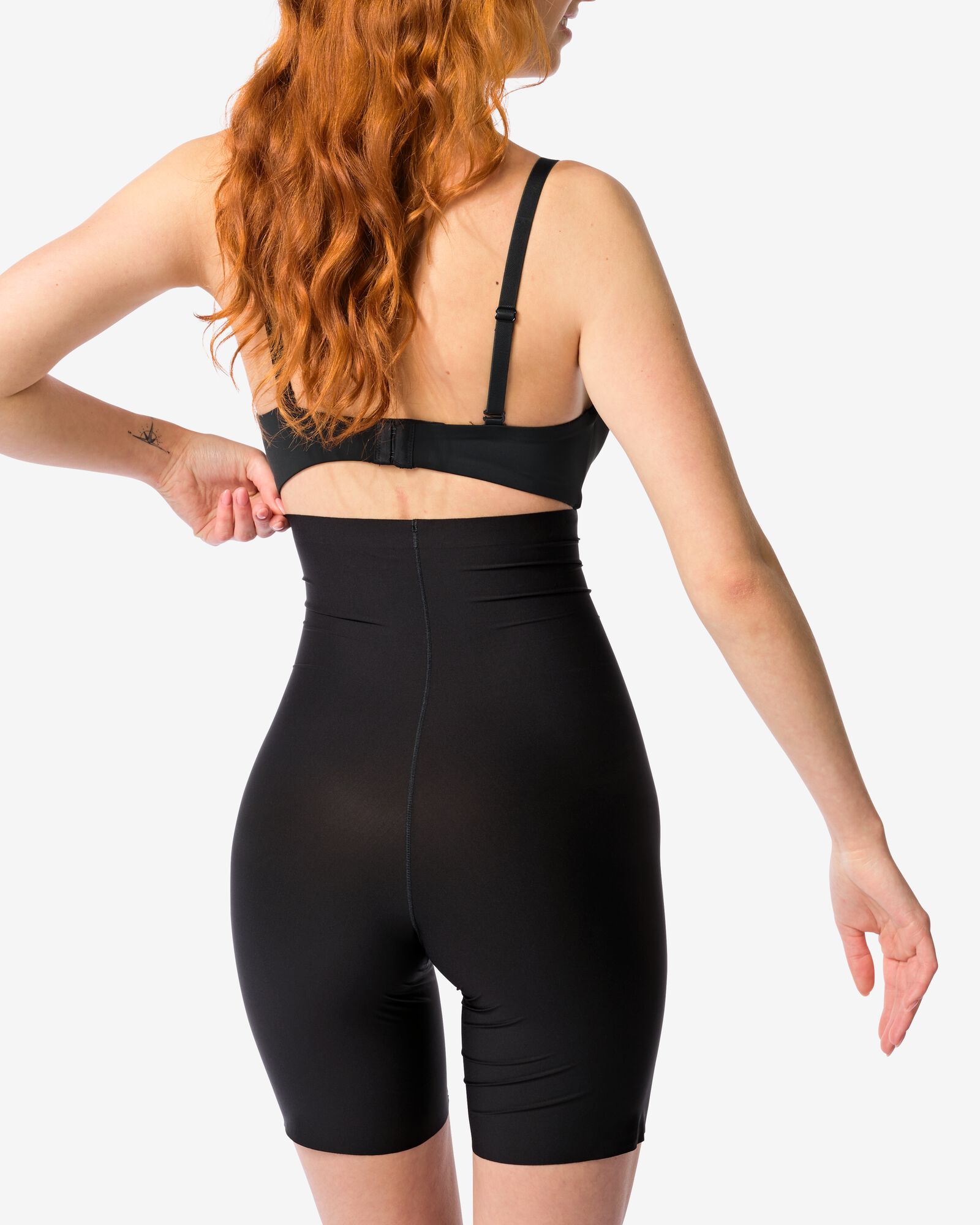 medium corrigerende biker extra hoge taille zwart zwart - 1000019525 - HEMA