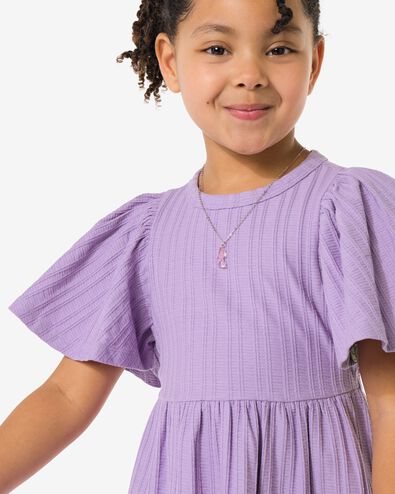 Kinderkleid in A-Linie, gerippt violett violett - 30827734PURPLE - HEMA