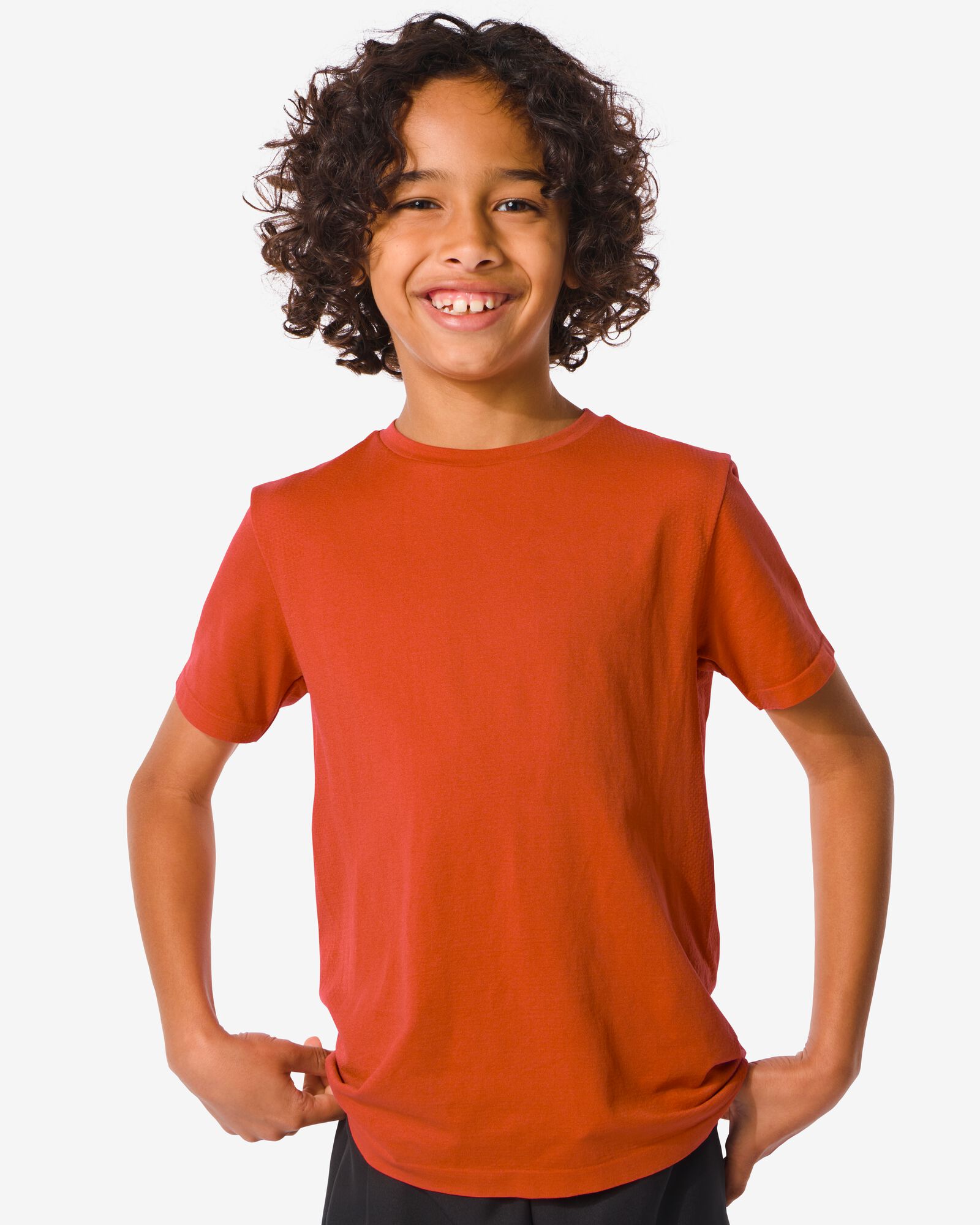 Kinder-Sportshirt, nahtlos orange orange - 36090275ORANGE - HEMA