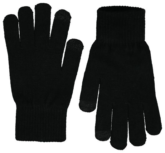 2-pak herenhandschoenen  touchscreen zwart L/XL - 16500427 - HEMA