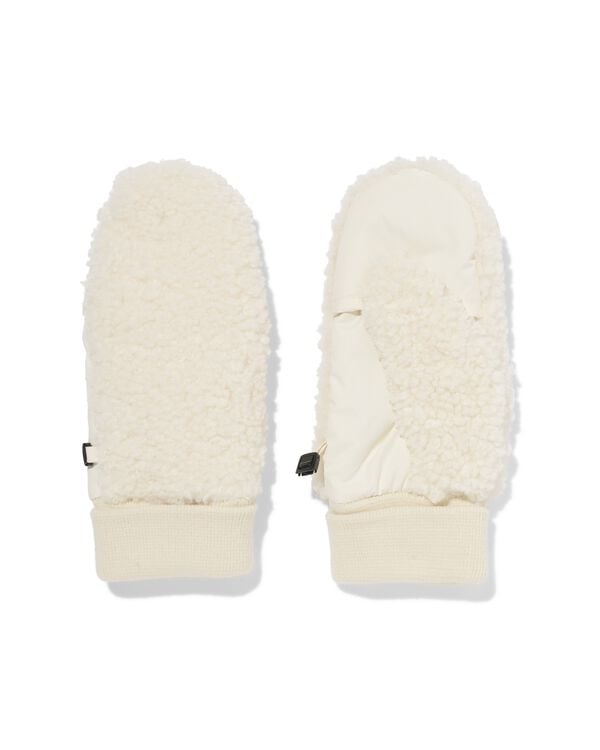 moufles femme teddy blanc blanc cass&eacute; blanc cass&eacute; - 16451050OFFWHITE - HEMA