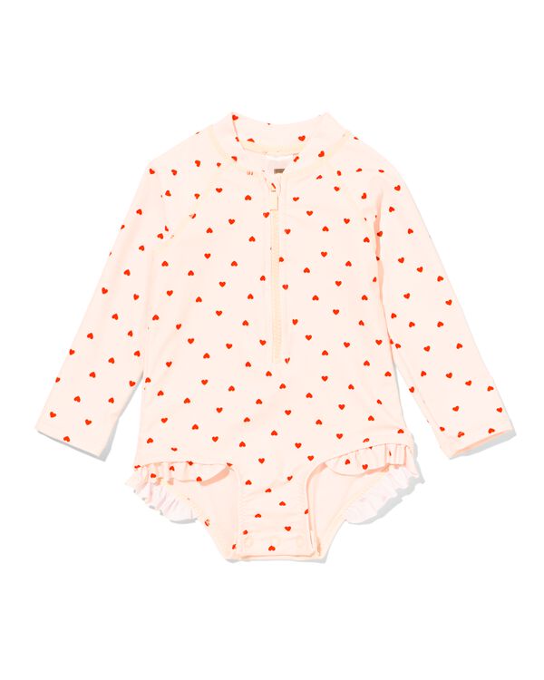 babyzwempak hartjes gebroken wit gebroken wit - 33200755OFFWHITE - HEMA