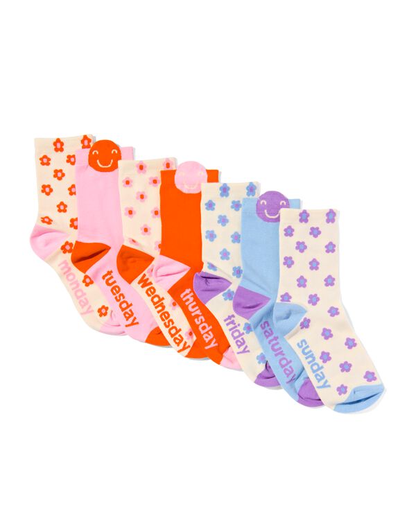coffret cadeau chaussettes fleur pointure 36-41 - 7 paires - 61130119 - HEMA