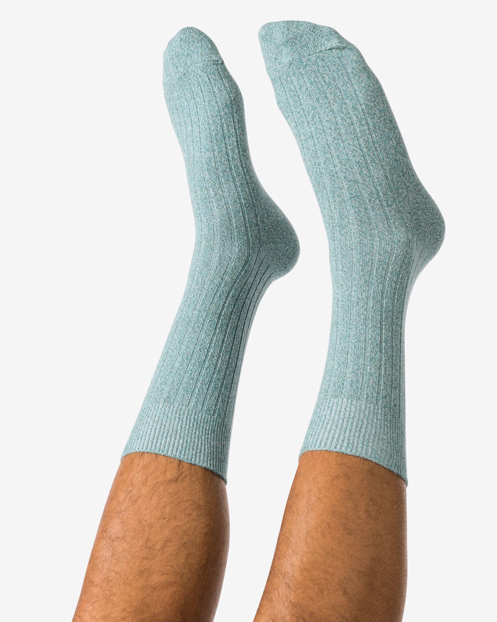 herensokken rib groen groen - 4170405GREEN - HEMA