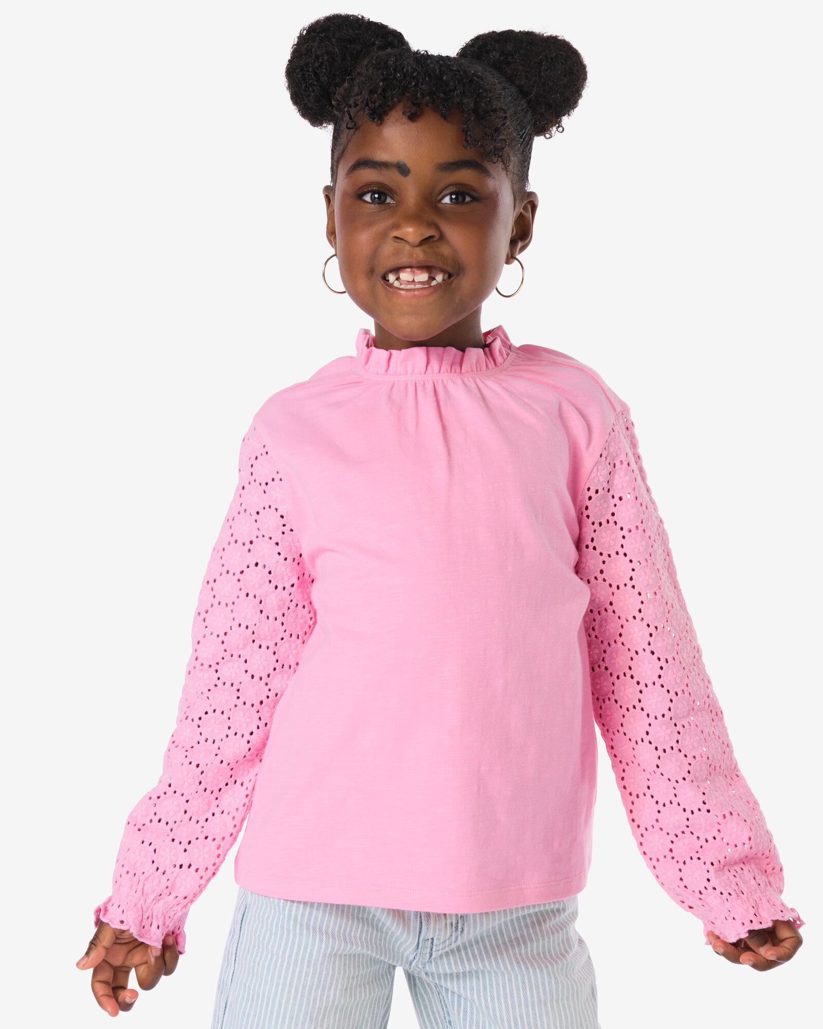 Kindershirt mit Stickerei rosa rosa - 30823448PINK - HEMA