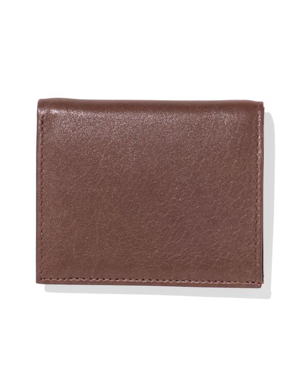 billfold portemonnee hoog leer bruin - 18150059 - HEMA