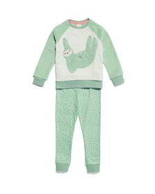 pyjama enfant polaire/coton paresseux vert clair vert clair - 1000028985 - HEMA