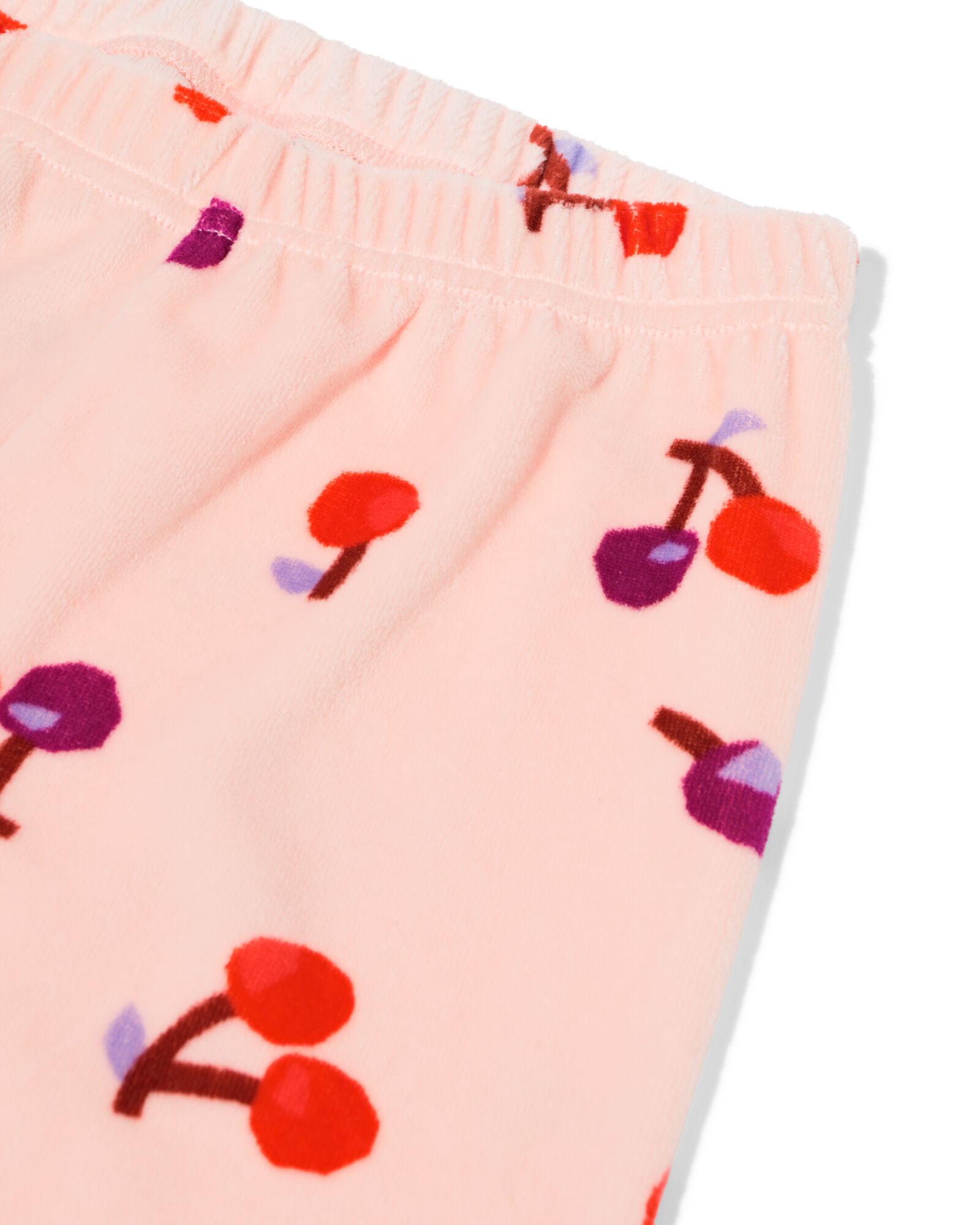 kinderpyjama velours kers roze roze - 23001240PINK - HEMA