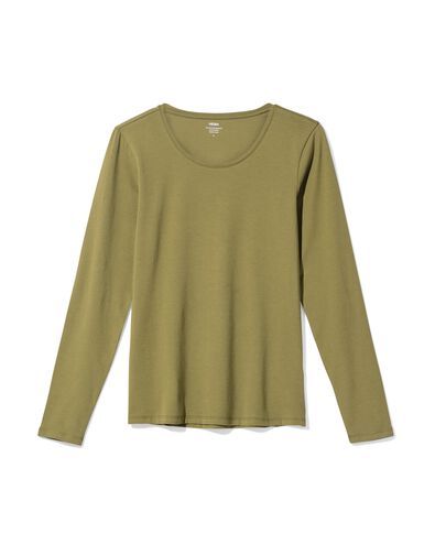 Damen-T-Shirt Basic, O-Ausschnitt  olivgr&uuml;n olivgr&uuml;n - 36304330OLIVE - HEMA