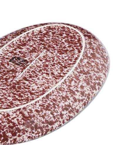 Servierschale 32 &times; 21 cm, oval, Steingut, Rot, gesprenkelt - 9650363 - HEMA