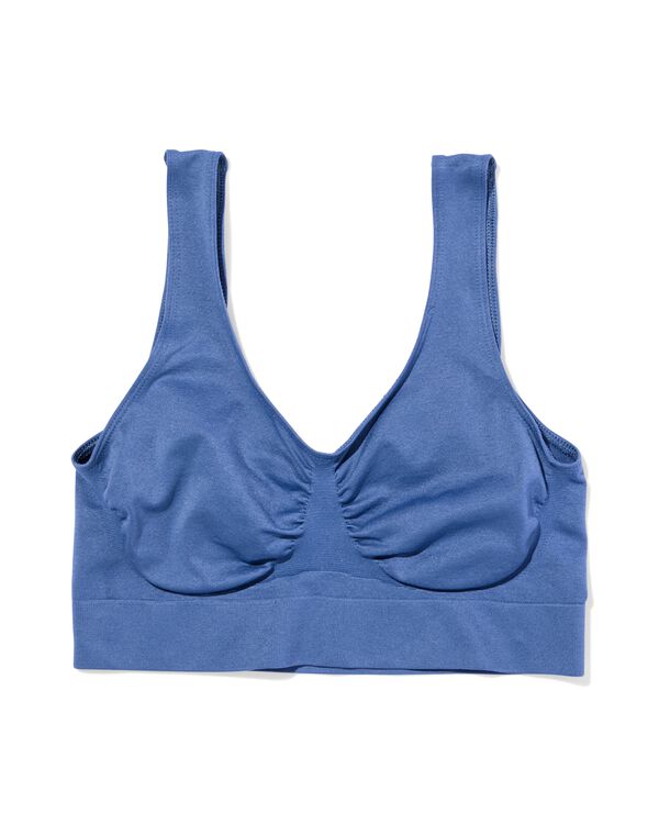 haut non pr&eacute;form&eacute; sans armature ni couture bleu moyen - 21811860MIDBLUE - HEMA