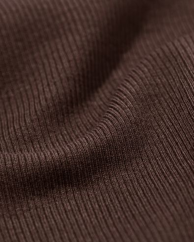 t-shirt femme Clara coupe classique c&ocirc;tel&eacute; marron fonc&eacute; marron fonc&eacute; - 36304290DARKBROWN - HEMA