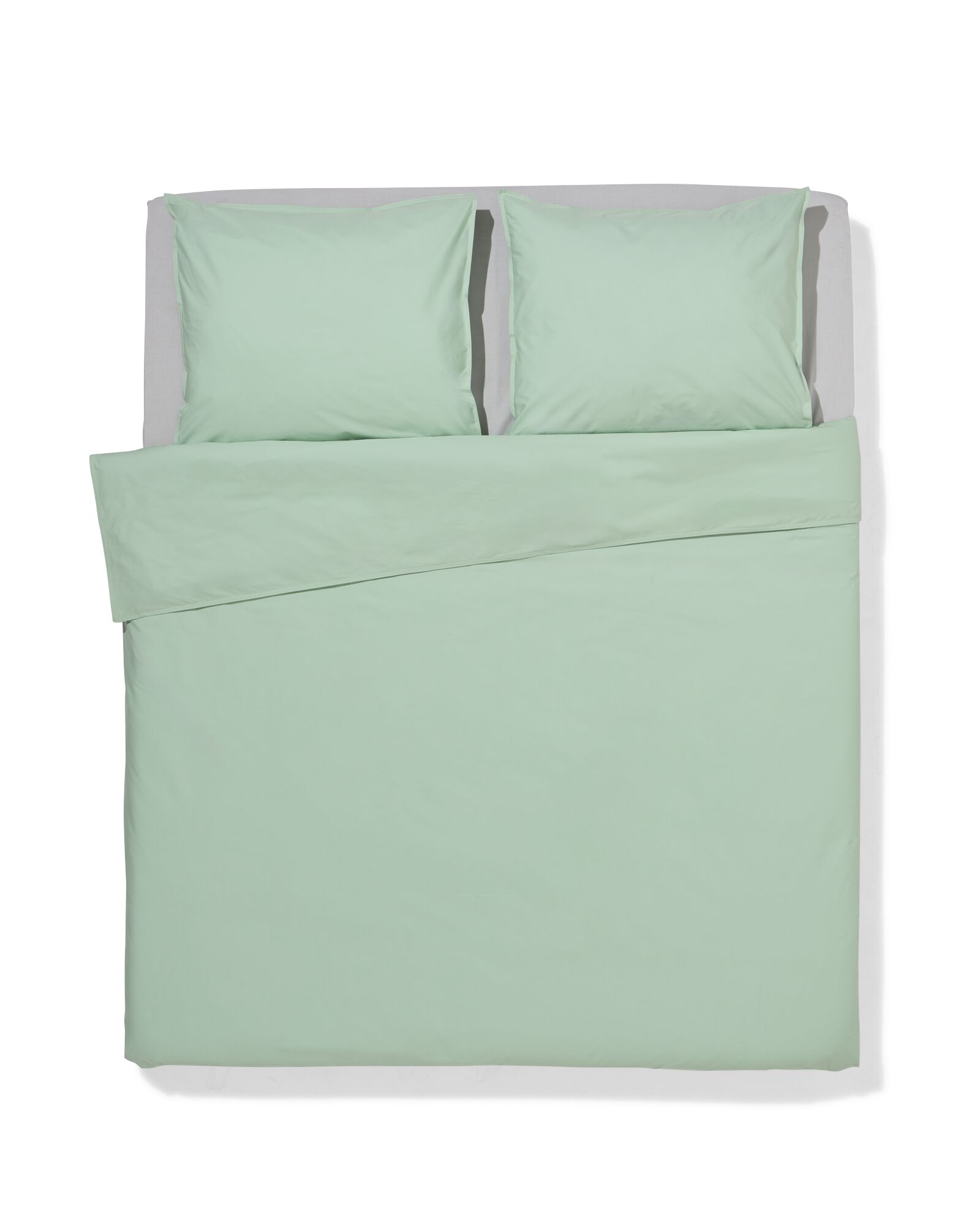 housse de couette 200x200/220cm percale vert clair  - 5750162 - HEMA