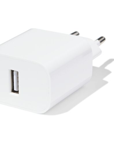 USB oplader 2.1A met 1 poort wit - 39620171 - HEMA