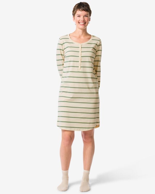 chemise de nuit femme rayures vert vert - 23407520GREEN - HEMA