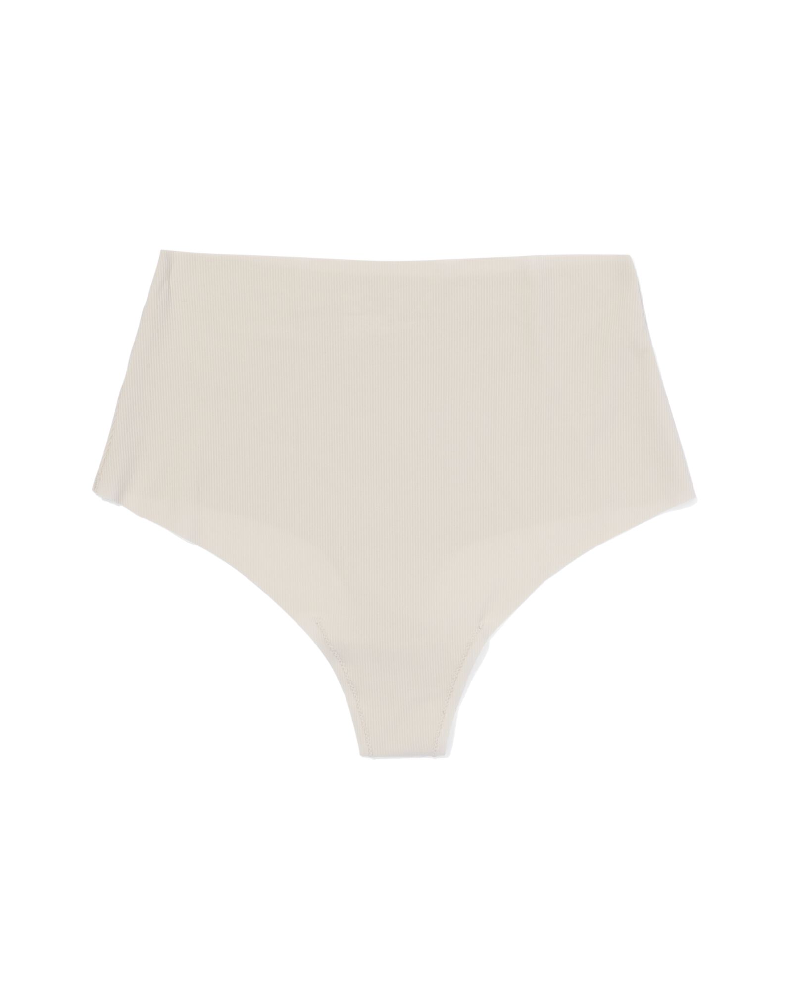 Damenstring mit hoher Taille, Mikro, gerippt, Ultimate Comfort eierschalenfarben - 19640615OFFWHITE - HEMA