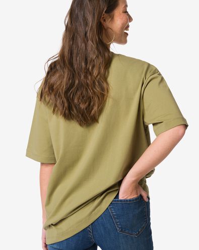 dames T-shirt Do relaxed fit groen groen - 36303520GREEN - HEMA
