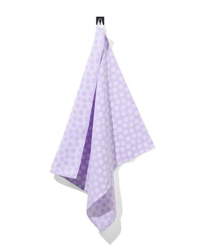 torchon 65x65 coton lilas &agrave; pois - 5440255 - HEMA
