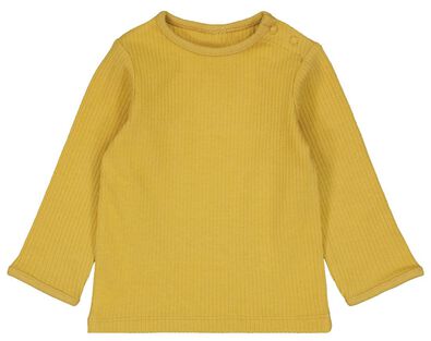 Newborn-Shirt, gerippt, elastische Biobaumwolle gelb - 1000023447 - HEMA