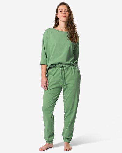 pantalon pyjama femme jersey vert vert - 23400955GREEN - HEMA