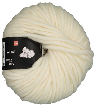 Strickgarn, Wolle, 50 g, weiß wollweiß Wolle - 1400215 - HEMA