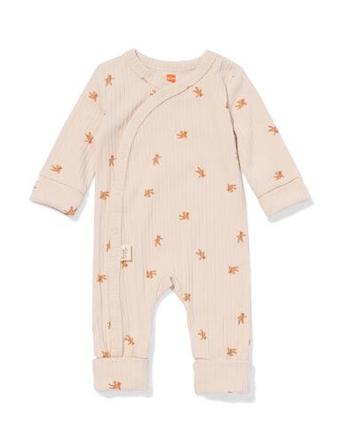 Newborn-Strampler zum Mitwachsen, LENZING&trade; ECOVERO&trade;, gerippt, B&auml;ren ecru - 33428820ECRU - HEMA