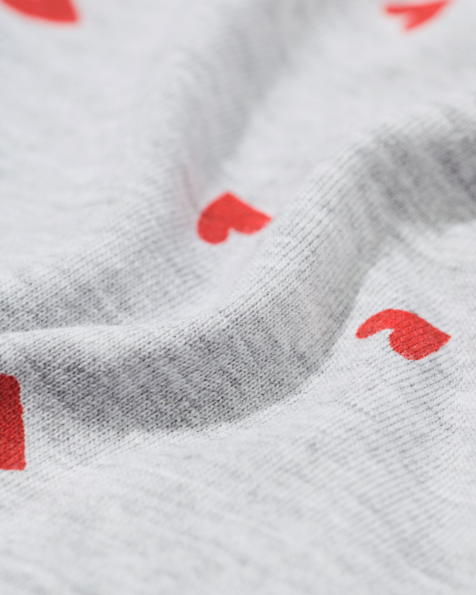 pyjacourt femme coton c&oelig;urs gris chin&eacute; - 23410335GREYMELANGE - HEMA