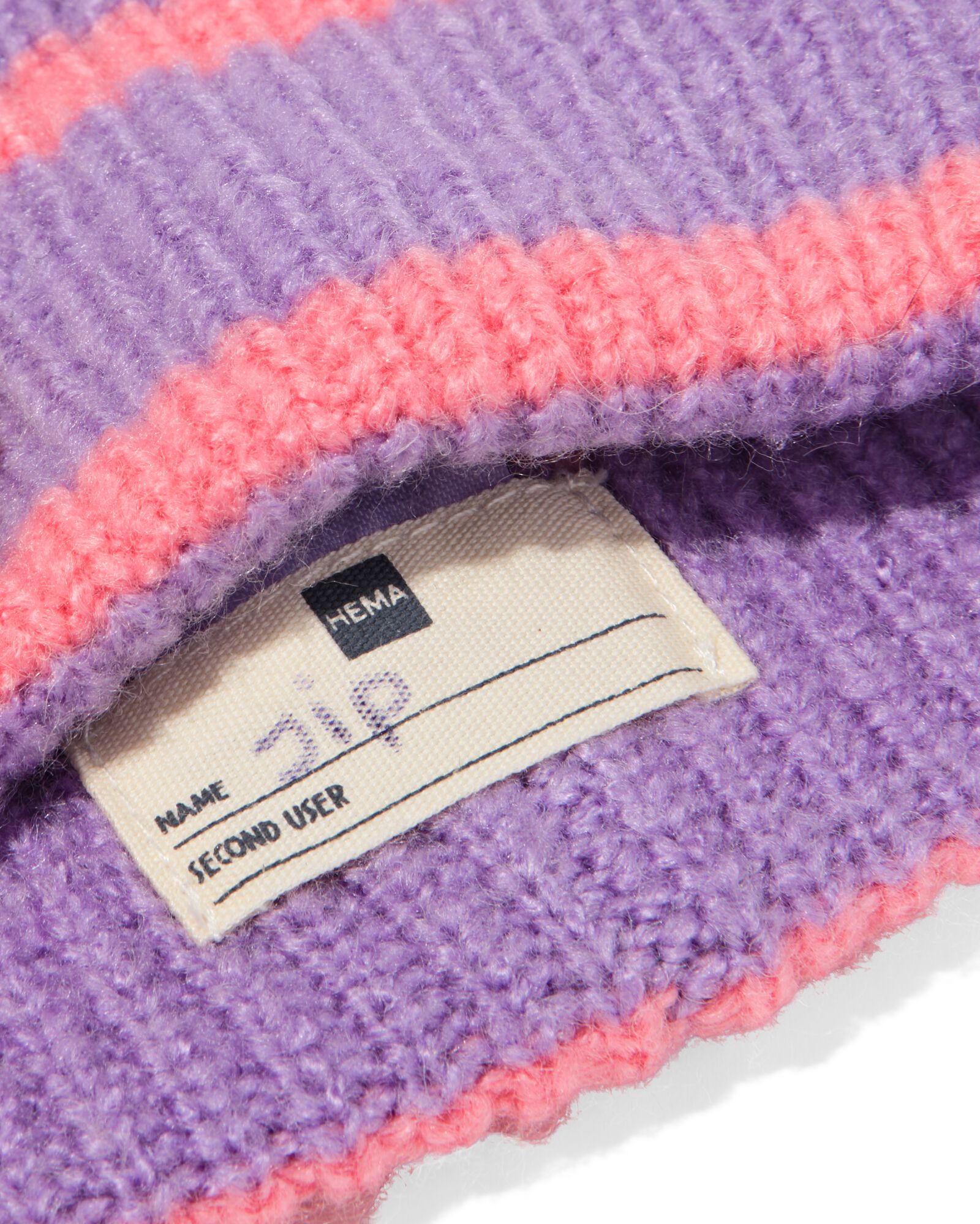 kinder beanie strepen lila lila - 16700265LILAC - HEMA