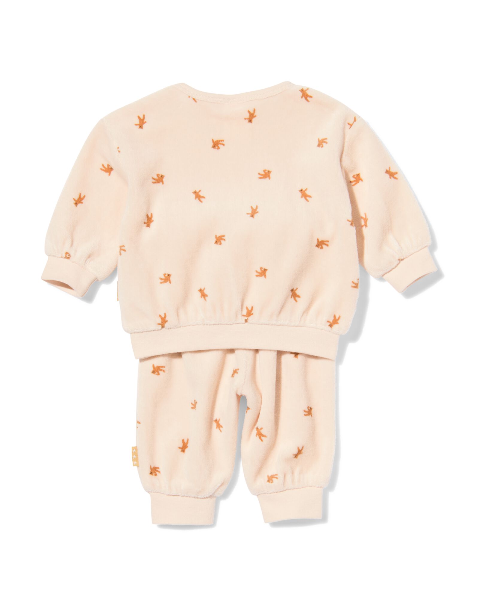 newborn kledingset velours beren ecru - 33427220ECRU - HEMA