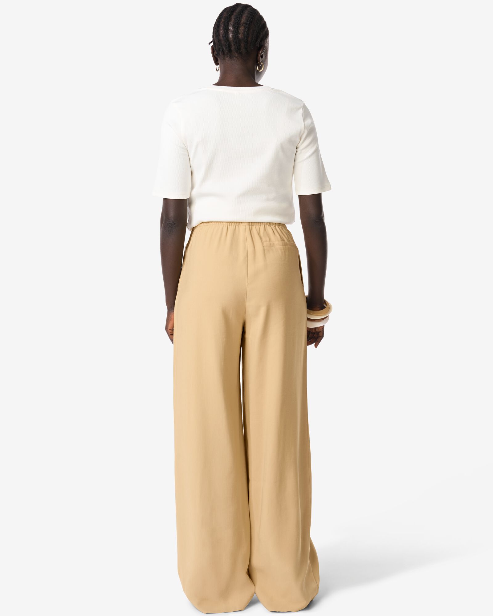 damesbroek Sarie wide leg zand zand - 36207060SAND - HEMA