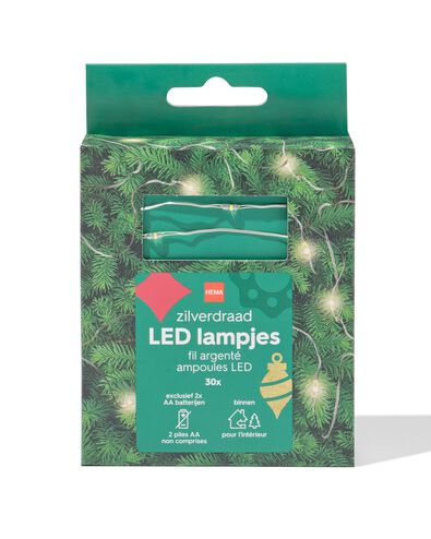 guirlande lumineuse 3&thinsp;m avec 30 LED fil argent&eacute; pour l'int&eacute;rieur - 25550023 - HEMA