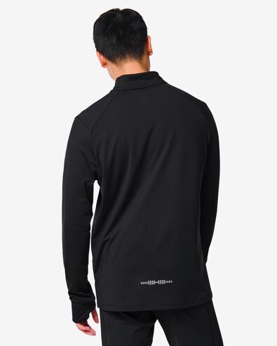 heren fleece sportshirt zwart XL - 36090163 - HEMA