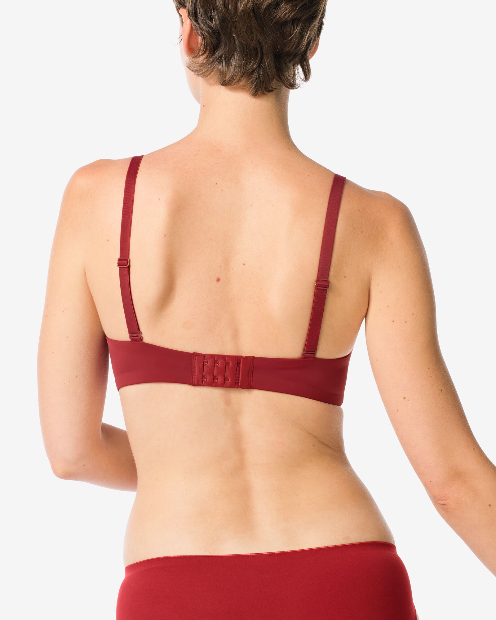 soutien-gorge pr&eacute;form&eacute; sans armatures rouge fonc&eacute; - 21800916DARKRED - HEMA