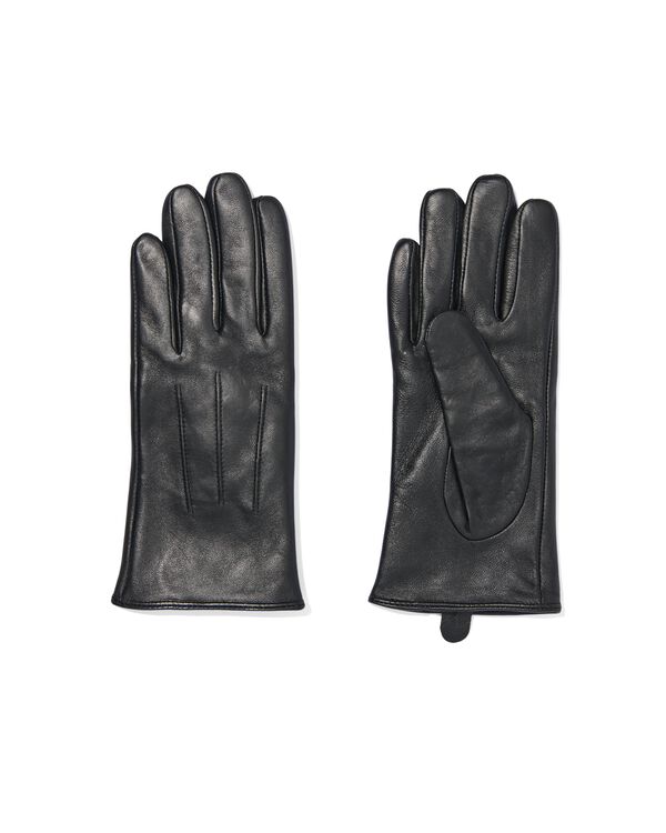 gants femme &eacute;cran tactile cuir noir - 1000028919 - HEMA