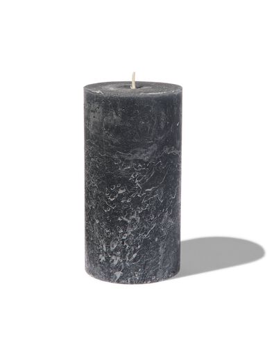 bougie rustique - 13 x 7 cm - anthracite noir 7 x 13 - 13500711 - HEMA