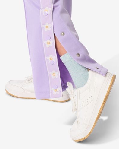kinderbroek straight fit bloemen lila - 30842617LILAC - HEMA