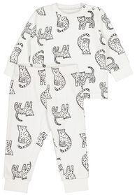 Baby-Pyjama, Samt, Leopard weiß weiß - 1000024780 - HEMA