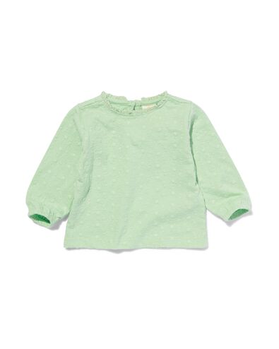 t-shirt bébé avec broderie vert clair 92 - 33036456 - HEMA