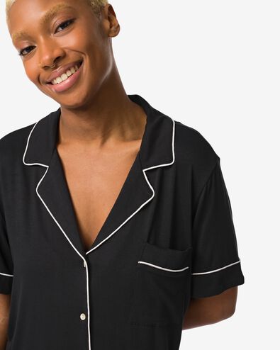 t-shirt de nuit femme viscose noir M - 23450182 - HEMA