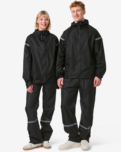 Regenjacke für Erwachsene, leicht, wasserdicht schwarz XL - 34440045 - HEMA