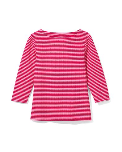 t-shirt femme Kacey avec structure rose foncé M - 36253760 - HEMA