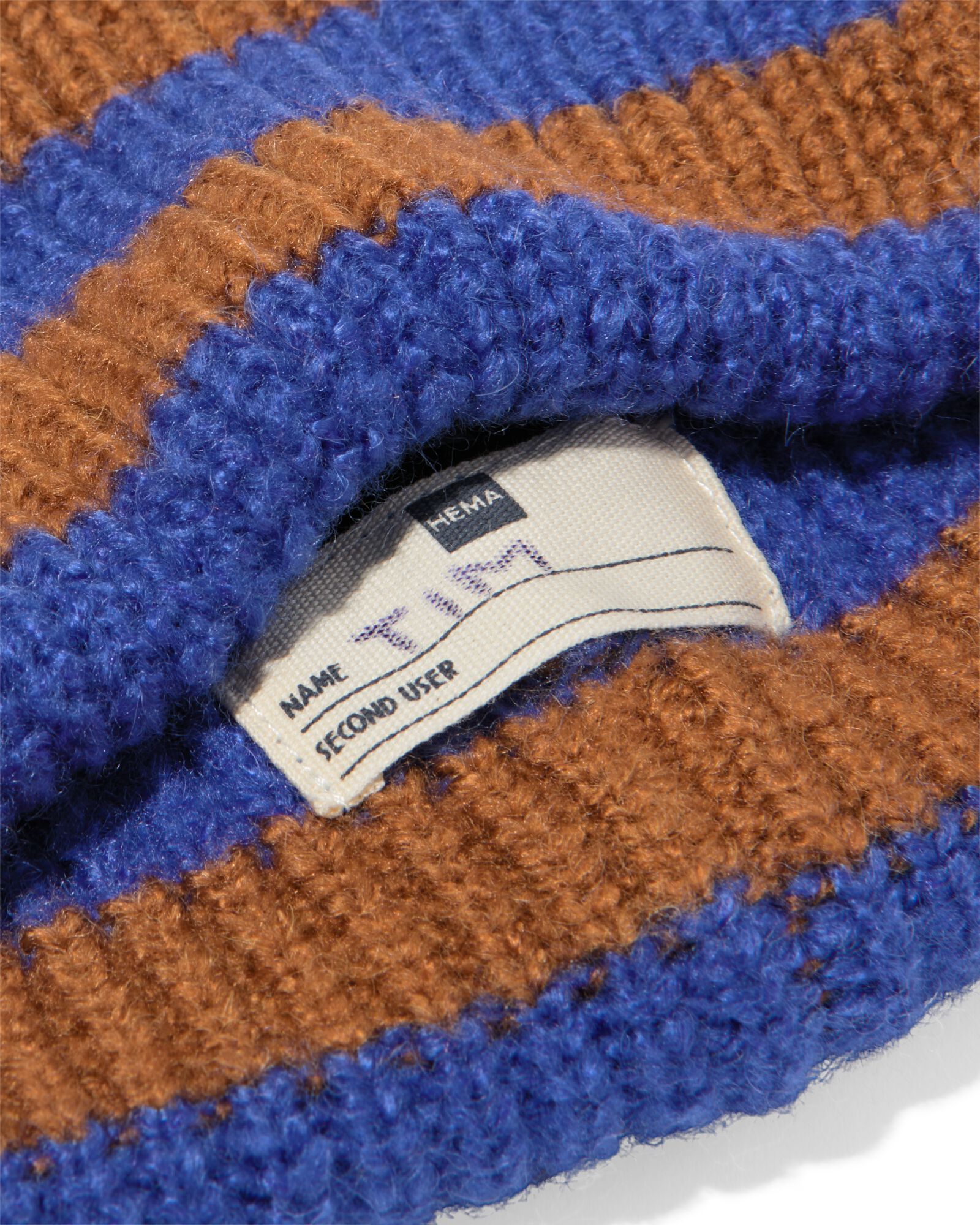 Kinder-Beanie gestreift braun - 16700235BROWN - HEMA