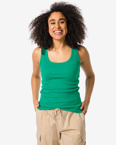 débardeur femme Anouk côtelé vert XL - 36354574 - HEMA