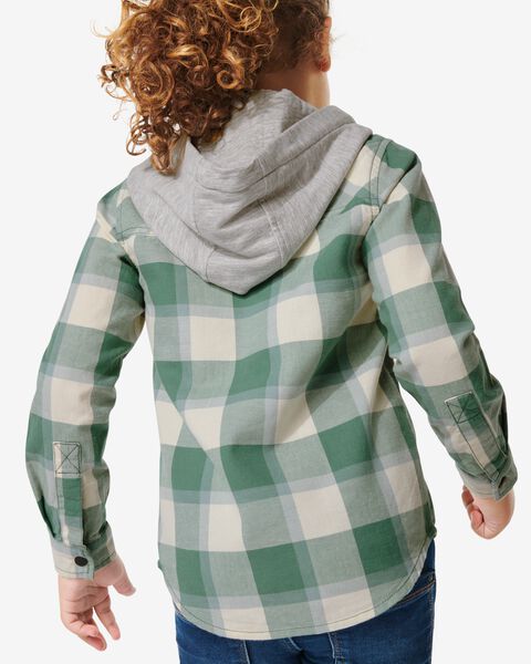 Kinder-Oberhemd mit Kapuze grün - 1000029796 - HEMA