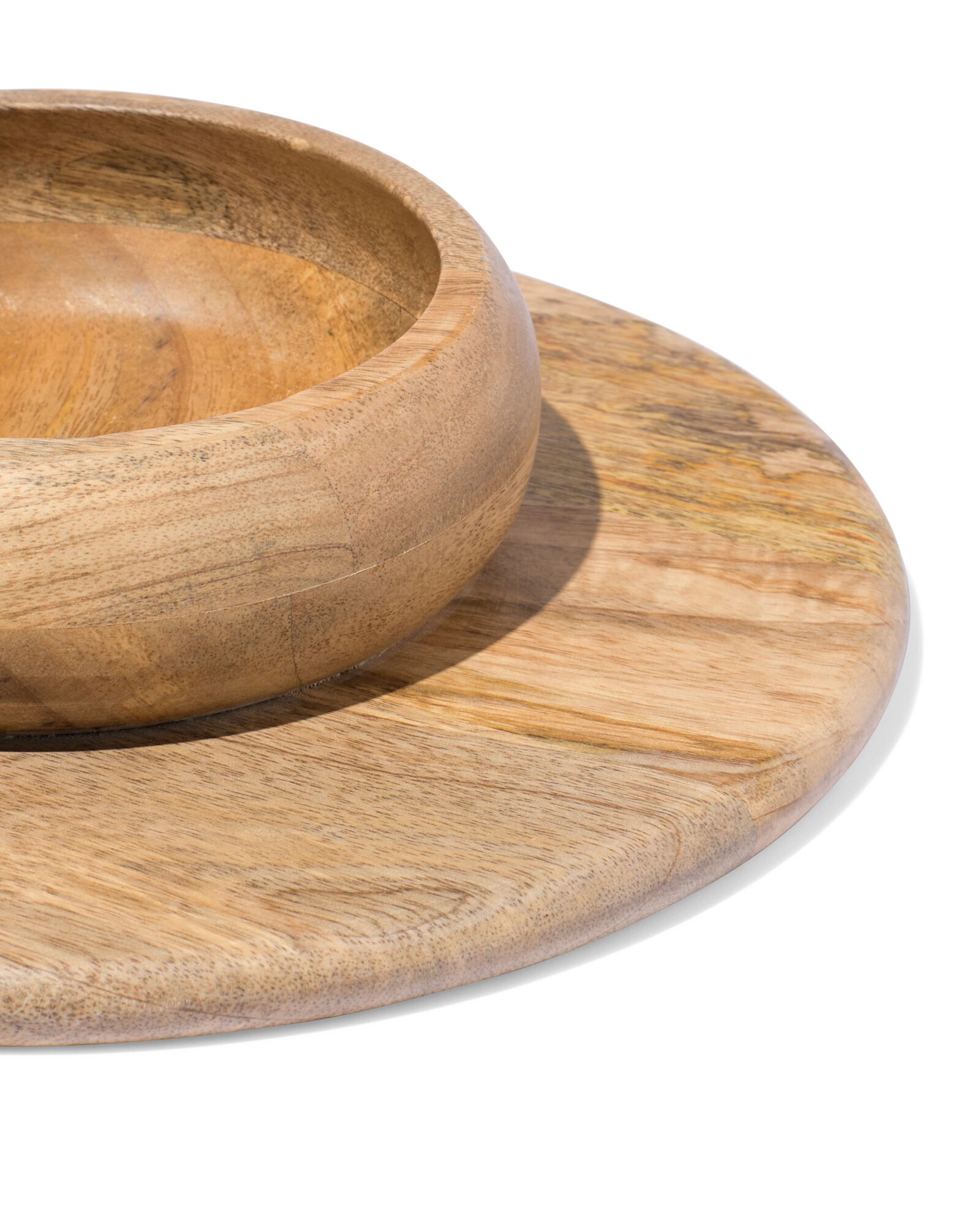 etagere met kom ⌀30x6cm mangohout  - 9650370 - HEMA