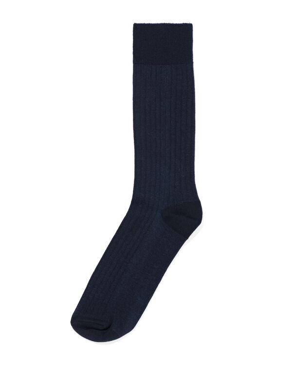 chaussettes rayées homme 1 paire  bleu foncé bleu foncé - 4104605DARKBLUE - HEMA