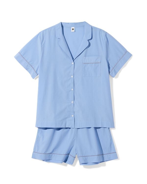 short femme popeline bleu bleu - 23401590BLUE - HEMA