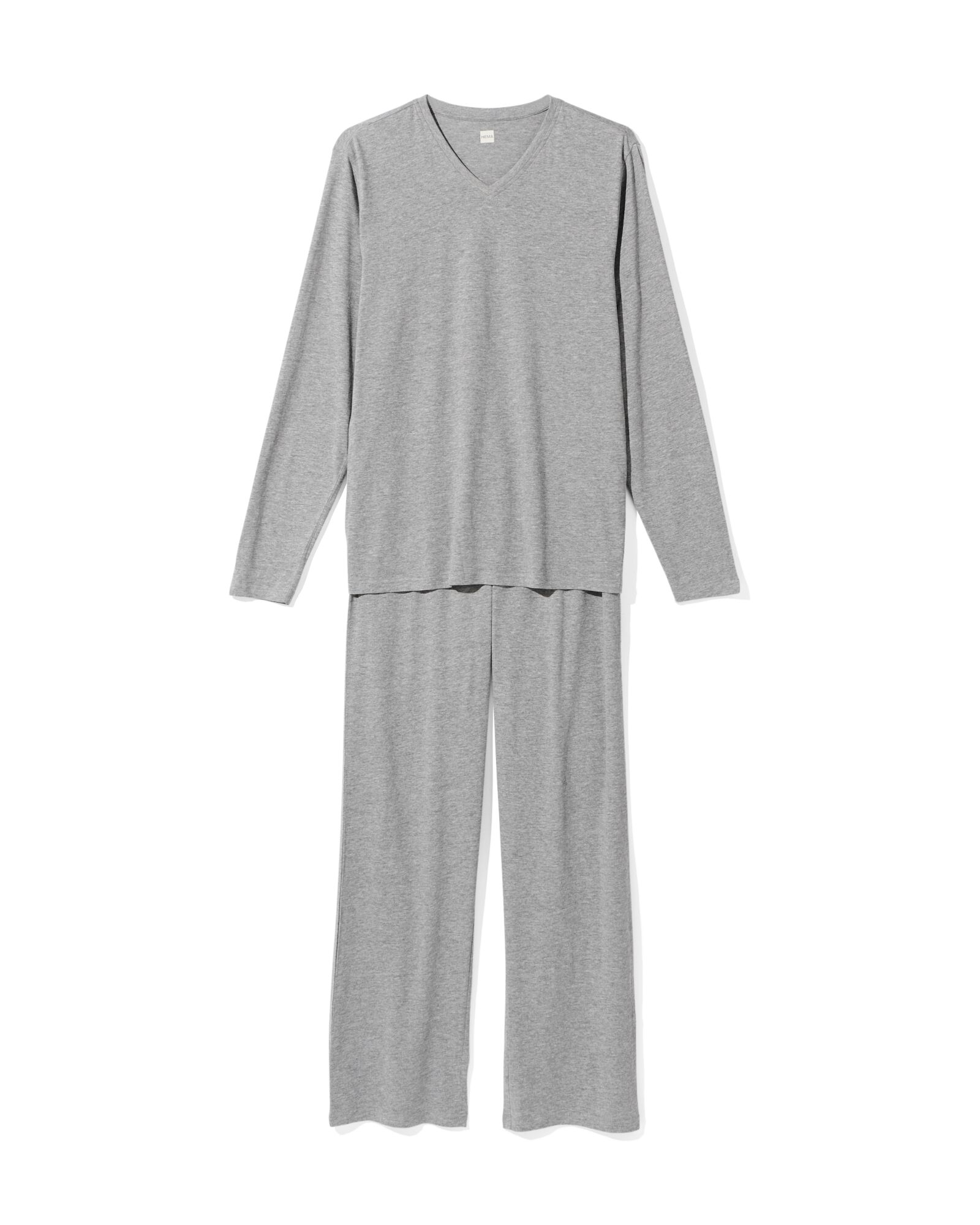 herenpyjama katoen  donkergrijs - 23650160DARKGREY - HEMA