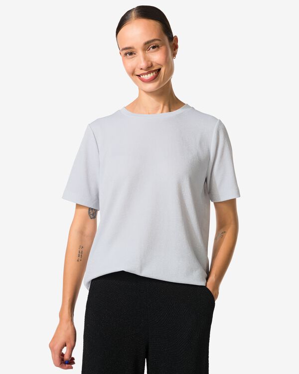 dames T-shirt Luna glitter wit wit - 36205620WHITE - HEMA